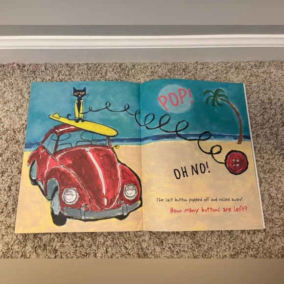 Pete the Cat Plush Stuffed Animal & Pete the Cat and his four groovy buttons - Picture 5 of 6